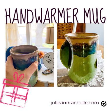 This is the greatest cozy gift! Clay in Motion Handwarmer Mug - Left Hand or Right Hand. This handwarmer mug is a delightful gift for coffee or tea lovers. The handmade craftsmanship using high-grade clay and unique hand decoration not only ensures a smooth texture but also makes each mug one-of-a-kind. The ergonomic design with a finger pocket and cozy fit adds a comforting touch, while the artful mossy creek color combination is visually appealing. The practicality of being lead-free, dishwasher, oven, and microwave safe makes it a versatile and charming choice for any hot beverage enthusiast.

#LTKfindsunder50 #LTKGiftGuide #LTKmens