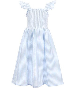 Big Girls Striped Flutter Sleeve Maxi Dress | Dillard's