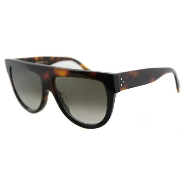 Celine CL 41026 Shadow AEA Flatop Havana Brown Plastic Fashion Sunglasses Brown Gradient Lens | Bed Bath & Beyond