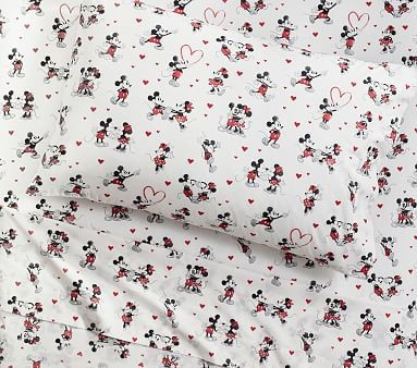 Disney Mickey Mouse Valentine's Organic Sheet Set & Pillowcases | Pottery Barn Kids