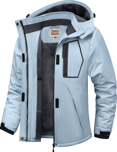 WULFUL Women's Waterproof Ski Jacket Warm Winter Coats Windproof Winter Jackets for Women Fleece Lined Windbreaker with Hood | Amazon (US)