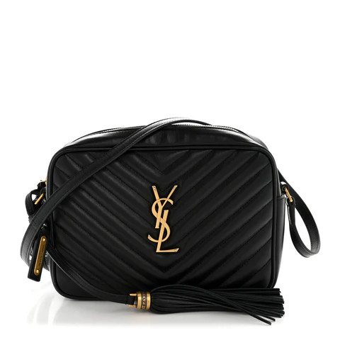 Saint Laurent Calfskin Matelasse Monogram Lou Camera Bag Black 1875472 | FASHIONPHILE (US)