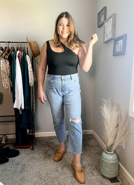 Best denim for fall from Old Navy. These boyfriend jeans with the distress knee are size 12. They are a mid rise and fit comfortably, almost a little loose. Lots of room in the thighs and butt if you need it 

Currently 30% off so $24

#LTKstyletip #LTKSeasonal #LTKcurves
