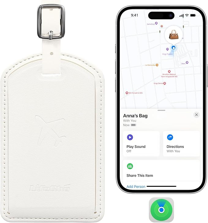 Luggage Tags Built-in Anti-Loss Tracker, Luxury Leather Luggage Tags for Suitcase, Travel Bags, B... | Amazon (US)