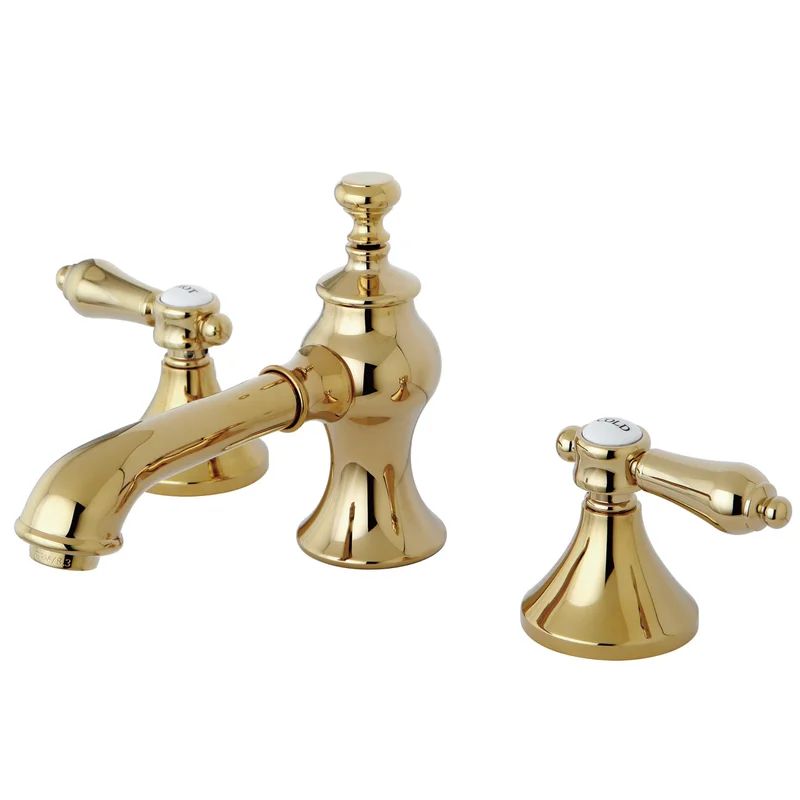 Polished Brass Bel-Air Widespread Bathroom Faucet with Drain Assembly (Part number: 663370441158) | Wayfair Professional