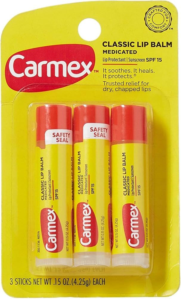 Carmex Classic Lip Balm Original 0.15oz, 3 Sticks (2 Packs, 6 Sticks) | Amazon (US)