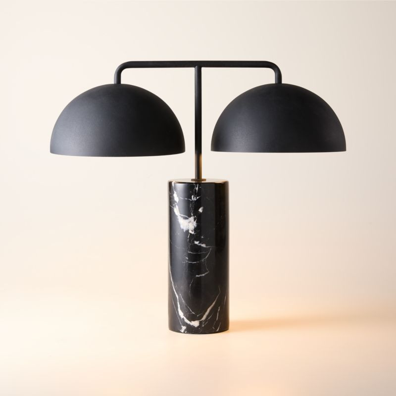 Domes Black Marble Table Lamp + Reviews | CB2 | CB2