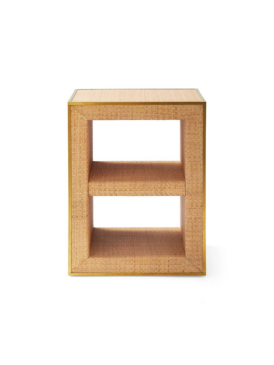 Malone Rattan Side Table | Serena and Lily