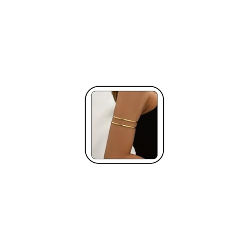 KONPJE Arm Cuff Bracelet for Women Gold Arm Cuffs Upper Arms Layered Cuff Bangle Bracelet Minimalist Armband Stackable Jewelry for Summer Beach (Regular) | Amazon (US)