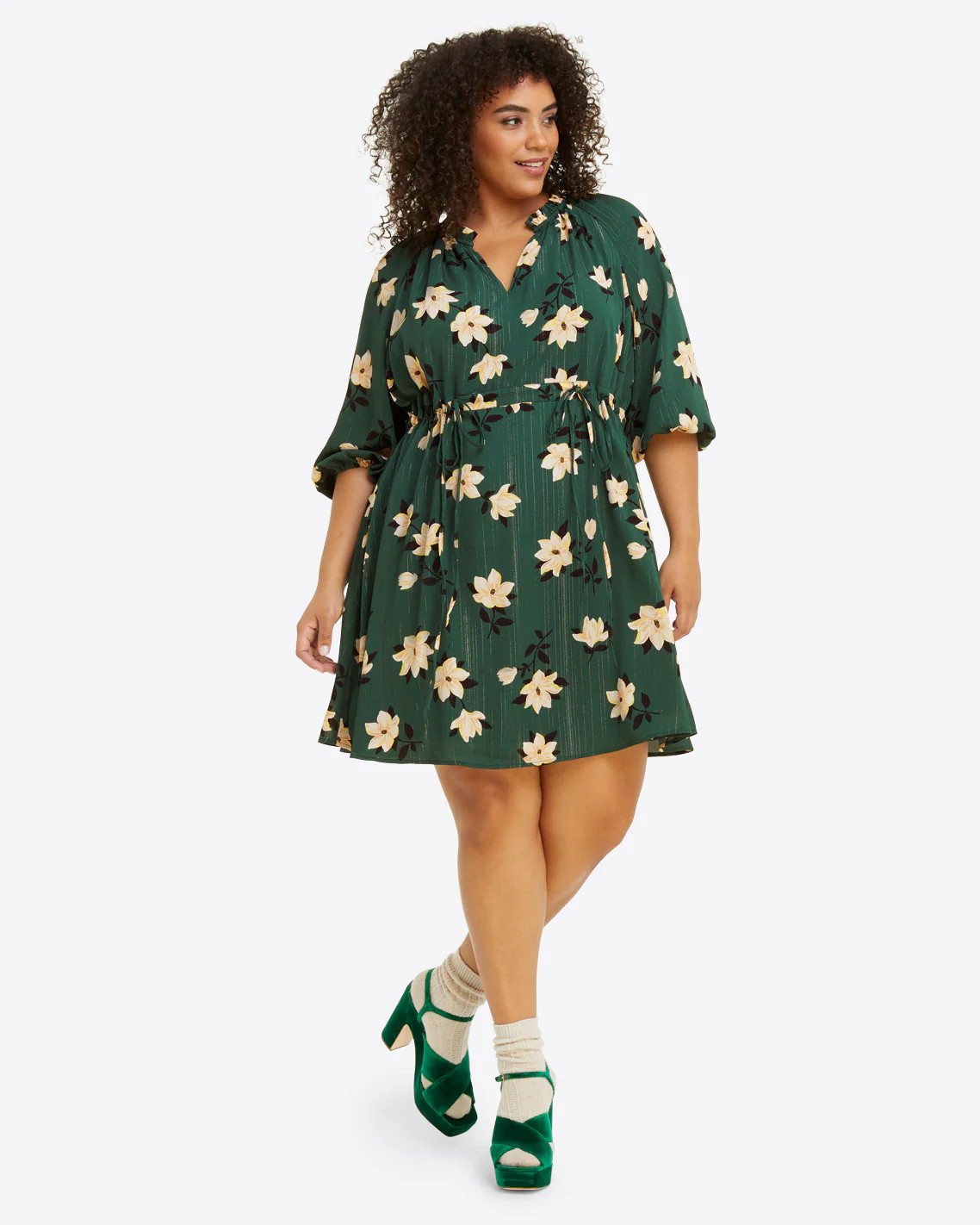 Kellie Babydoll Dress in Shimmer Magnolia | Draper James (US)
