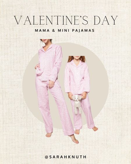Valentine’s Day pajamas, mama & mini pajamas, pajama set, matching set, heart pajamas 