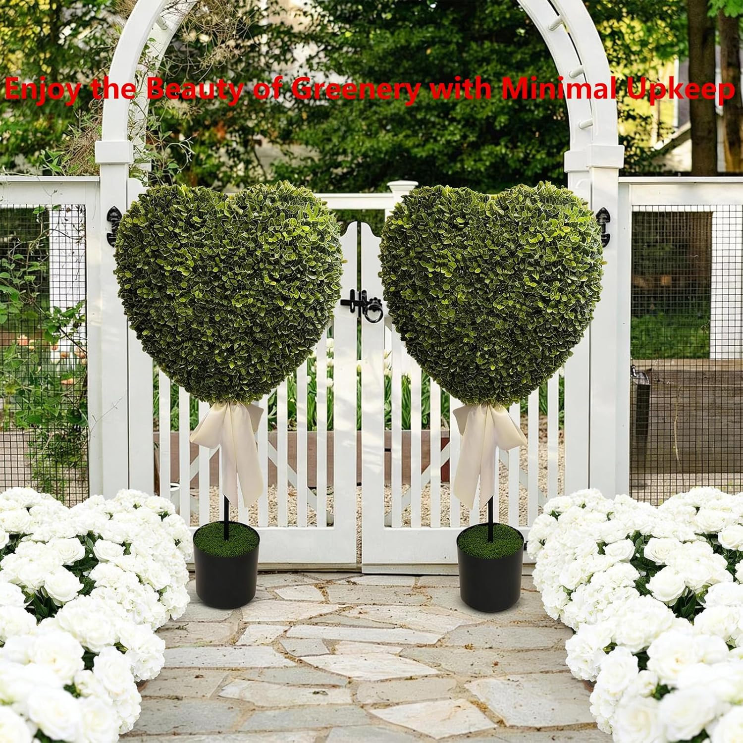 Heart Topiary, 29 in Heart Topiary Trees Artificial Outdoor, Valentines Day Decorations with Pot,... | Amazon (US)