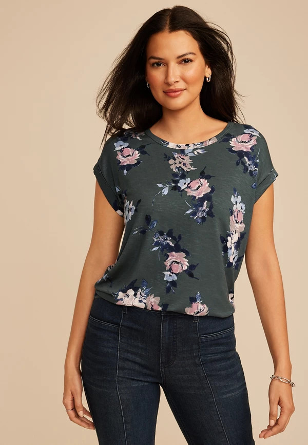 24/7 Floral Clara Tee | Maurices