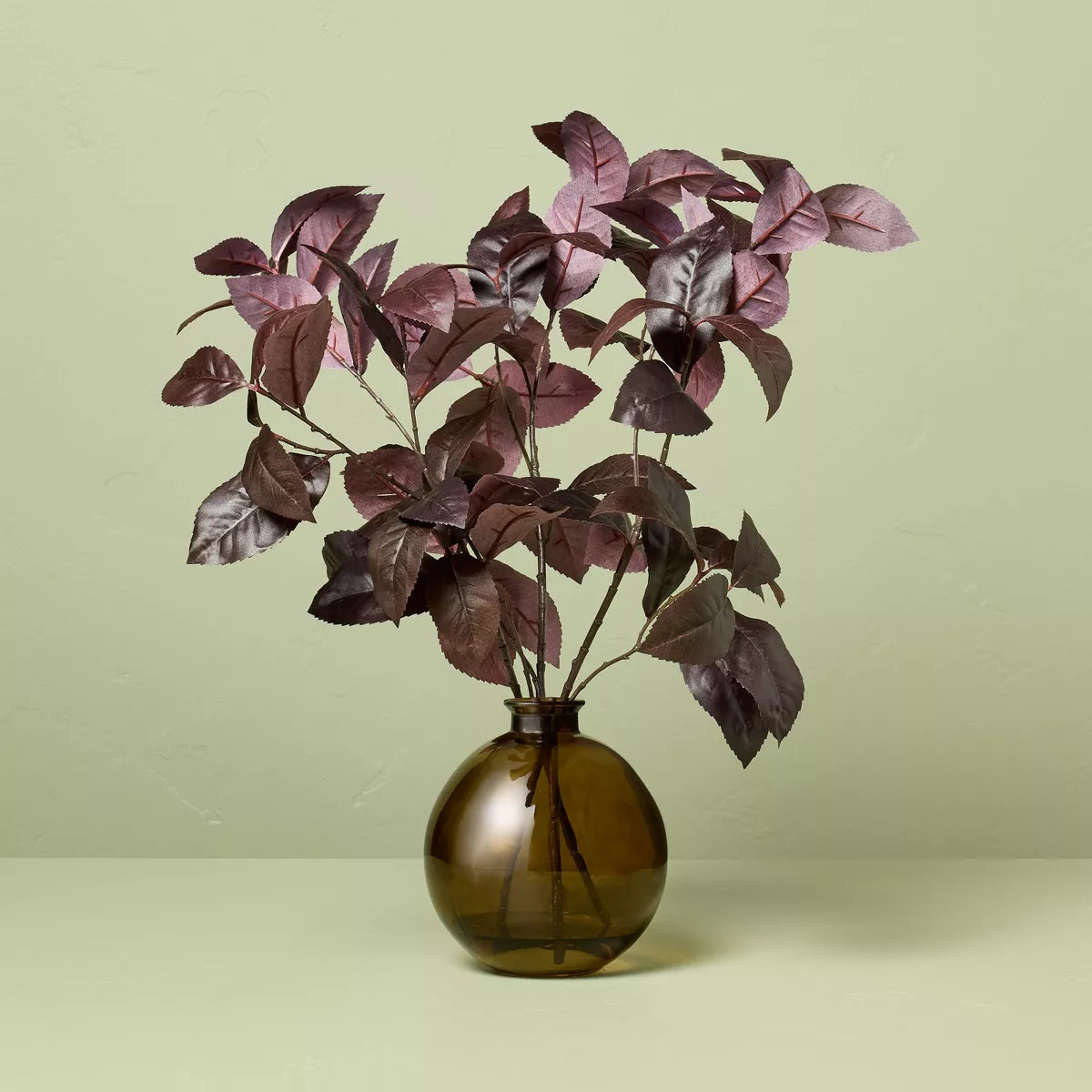 15.5" Black Plum Leaf Artificial Fall Arrangement - Hearth & Hand™ with Magnolia | Target