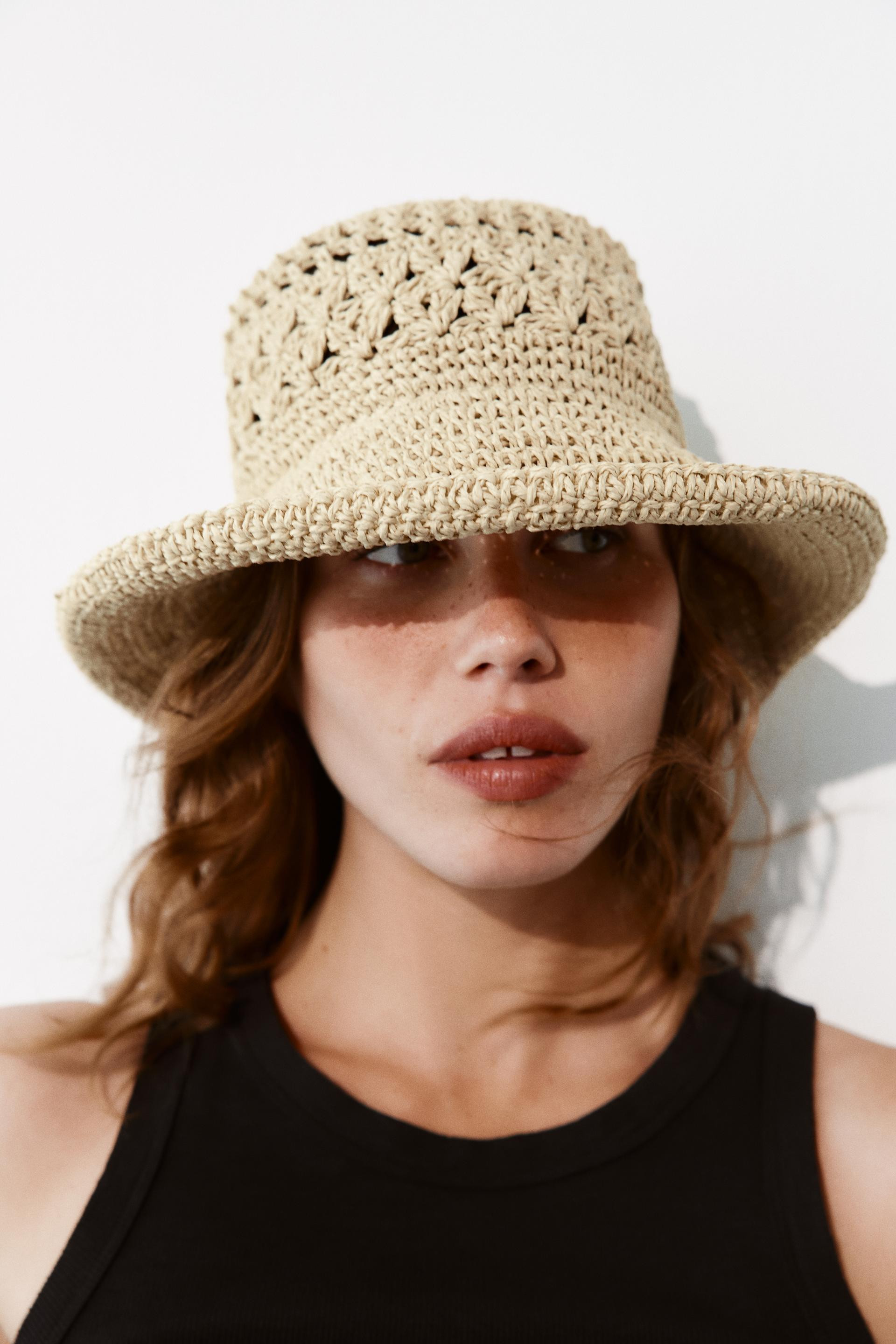 Zara - Woven Bucket Hat - Light Beige - S - Woman | Zara US