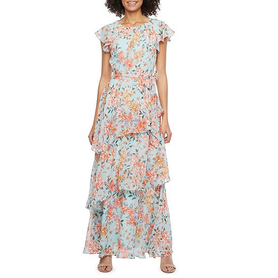 R & K Originals Short Sleeve Floral Maxi Dress | JCPenney