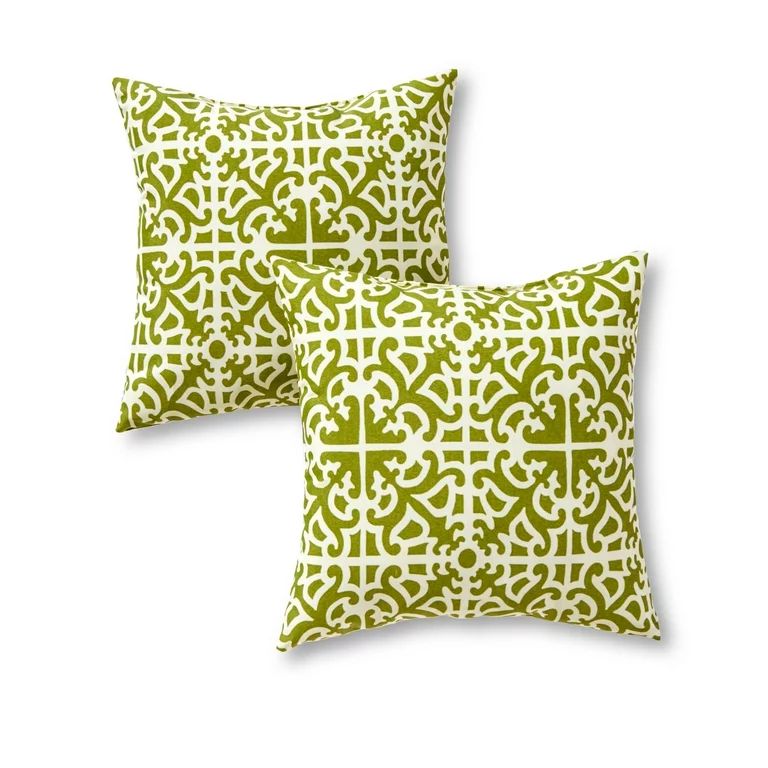 Greendale Home Fashions Grass 17" Square Outdoor Throw Pillow (Set of 2) | Walmart (US)