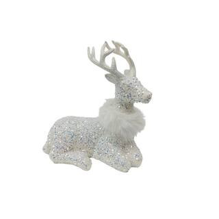12.25" White Sitting Reindeer with Faux Fur & Sequins by Ashland® | Michaels® | Michaels Stores
