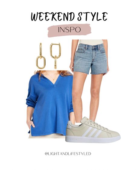 Weekend outfit, sweatshirt jean shorts adidas sneakers

#LTKstyletip #LTKshoecrush #LTKfindsunder50