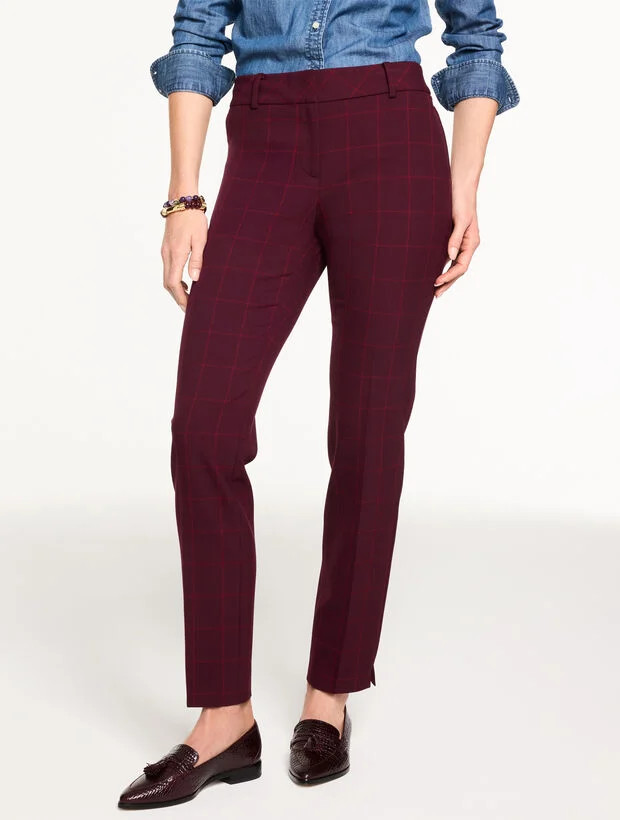 Talbots Hampshire Straight Ankle Pants - Autumn Windowpane | Talbots