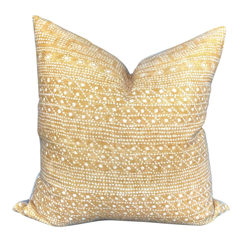 Turandot in Bloom Pillow Cover // Modern Farmhouse Decor Pillow // Yellow Washed Linen Decorative... | Etsy (US)