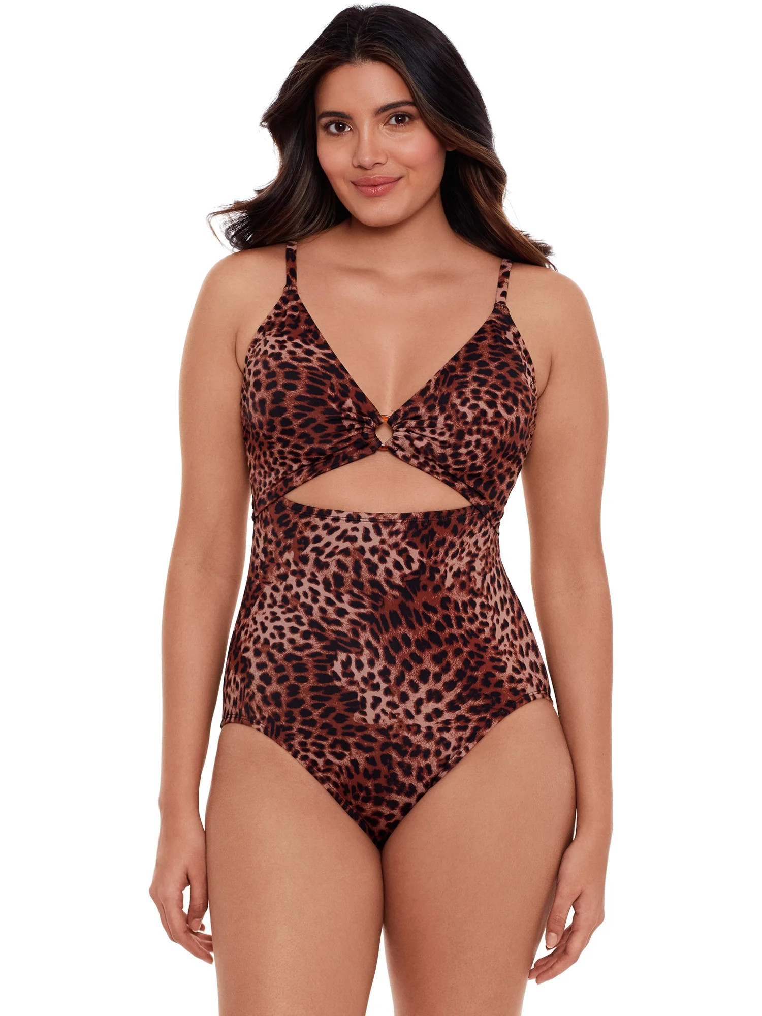Time and Tru Women's and Women’s Plus Size O Ring One Piece Swimsuit | Walmart (US)