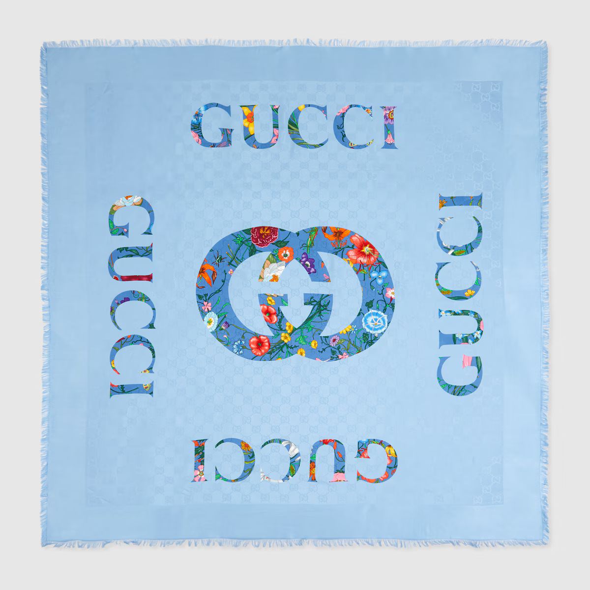Gucci - Flora Gucci vintage logo print silk shawl | Gucci (US)