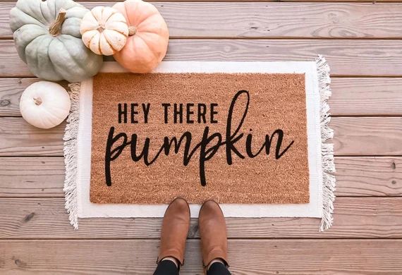 Hey There Pumpkin Doormat, Fall Welcome Mat, Fall Decor, Funny Doormat, Funny Welcome Mat, Hallow... | Etsy (US)