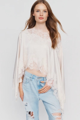 Satin Lace Poncho Top | Anthropologie (US)