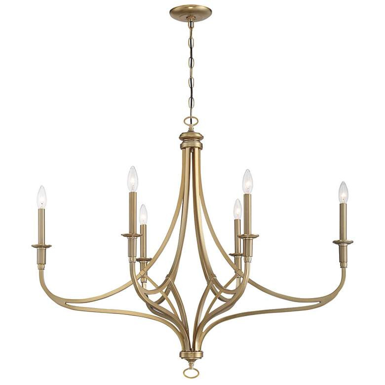 Minka Covent Park 40" Wide Brushed Gold 6-Light Candelabra Chandelier | Lamps Plus