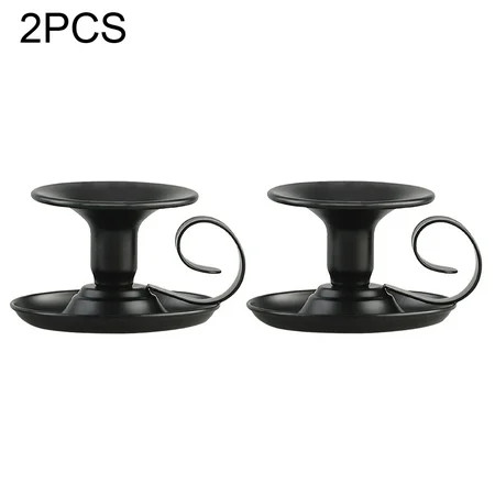 2pcs proof Black Taper Candle Holder Wedding Party With Handle Home Decor | Walmart (US)