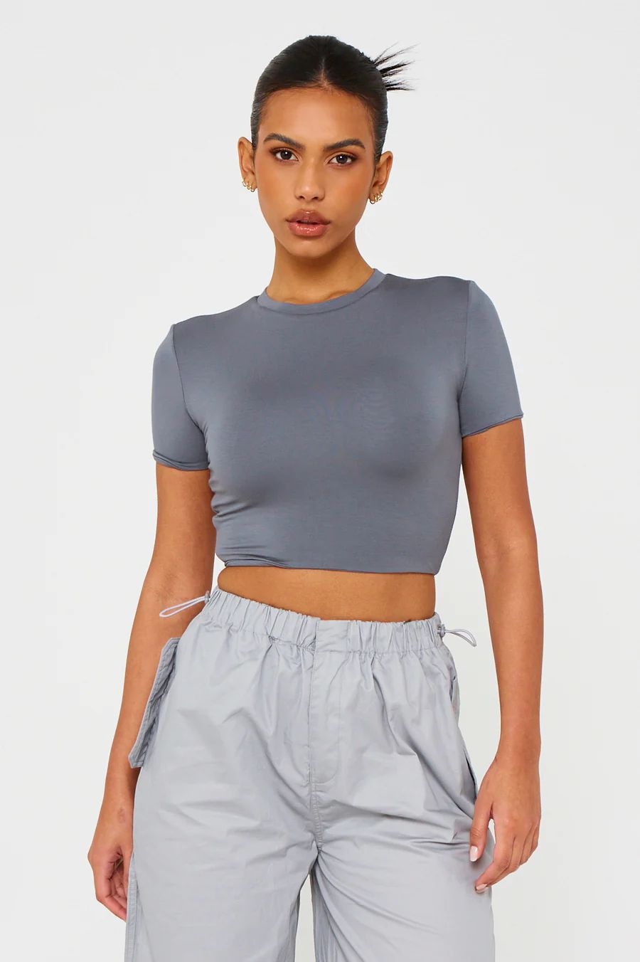 Charcoal Organic Bamboo Cropped T | Luxe to Kill