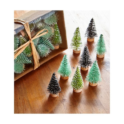tagltd Mini Tree Set Of 24 Green Artificial Christmas Xmas Holiday Home Decor | Target