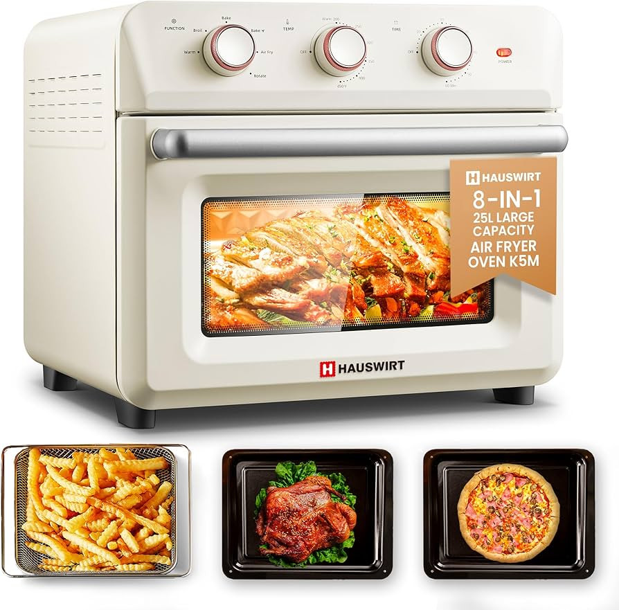 Hauswirt K5M Air Fryer Toaster Oven Combo, Retro XL Large Oven 3-4People, Air Fryer Oven with Rot... | Amazon (US)
