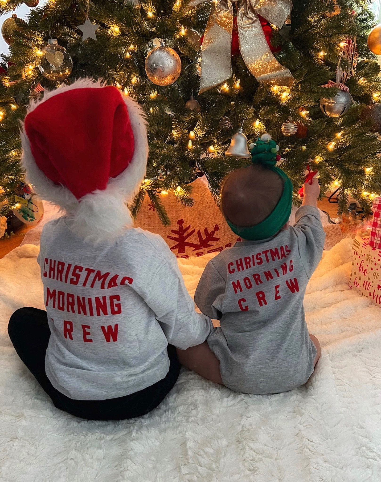Christmas morning pjs ; matching Christmas shirts ; Christmas picture idea ; siblings Christmas picture ; baby girl first Christmas; christmas crew shirts ; elf on the shelf gift idea

Baby girl top knot from www.ellebellesbowtique.com
Code GIRLYPOP to save 

#LTKfamily #LTKHoliday #LTKbaby