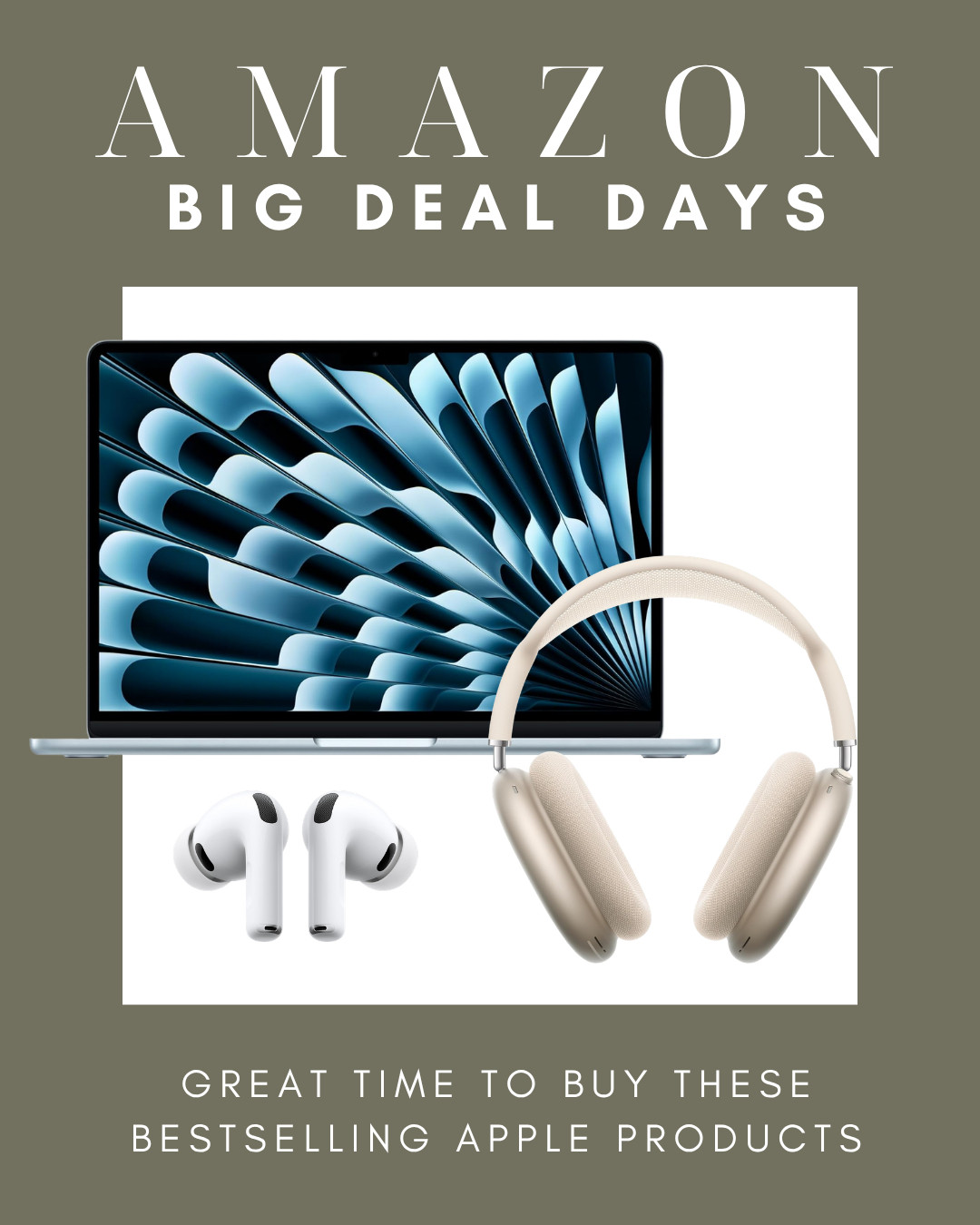 Amazon Big Deal Days is a great time to buy these bestselling Apple products! The new MacBook Air, AirPods Pro, and AirPods Max are all marked down right now, plus iPads and the Apple Watch SE. These would make such a great holiday gift, so grab them while they are on sale. 

 #amazonbigdealdays #bigdealdays #primebigdealdays #amazondeals #apple #macbookair #airpodspro #airpodsmax #ipad #applewatch #appledeals #techdeals #techgifts #giftideas #holidaygifts #salealert #founditonamazon #LTKSaleAlert