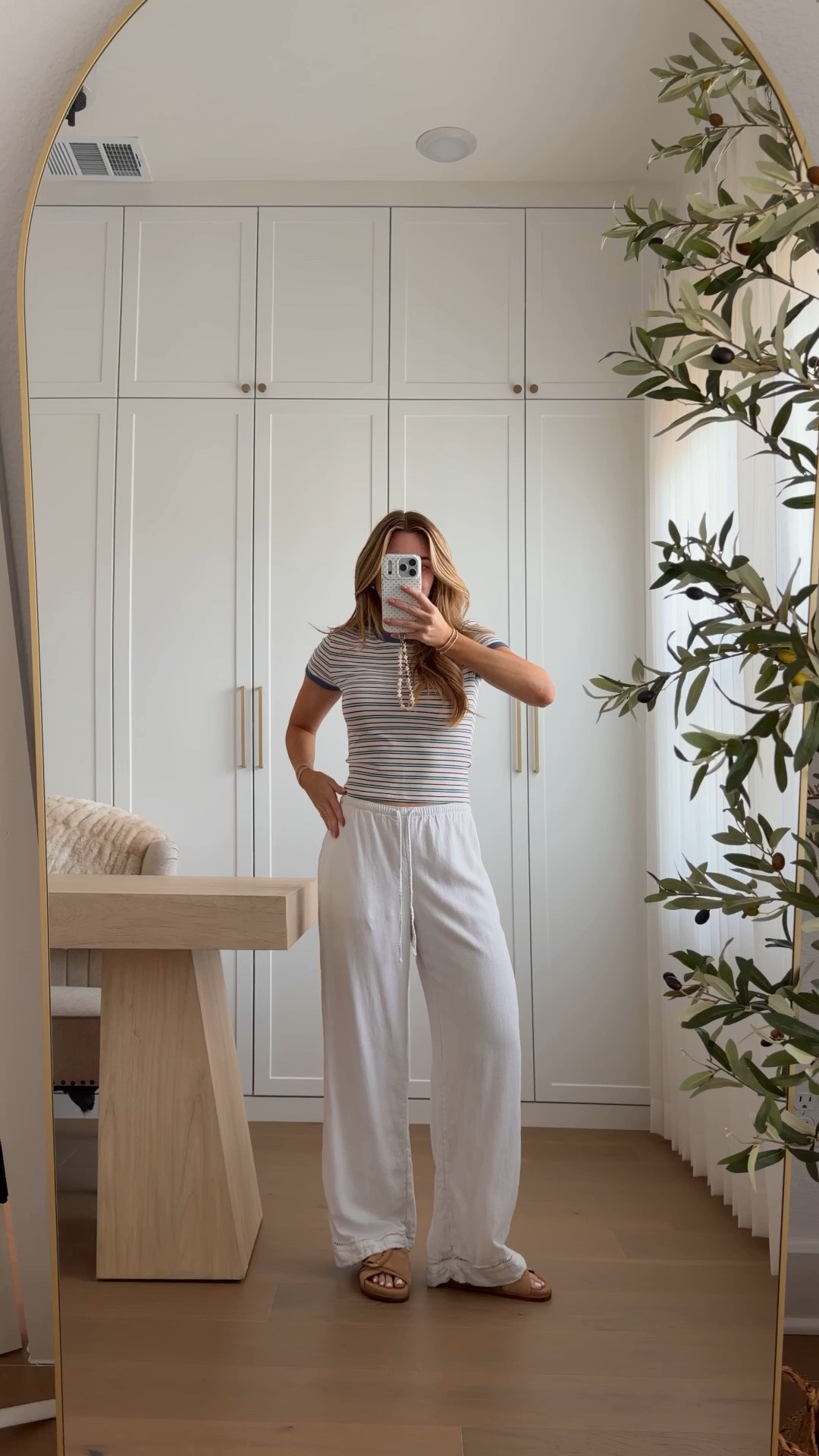 striped tee: xs regular// pants: xs regular (5’3)