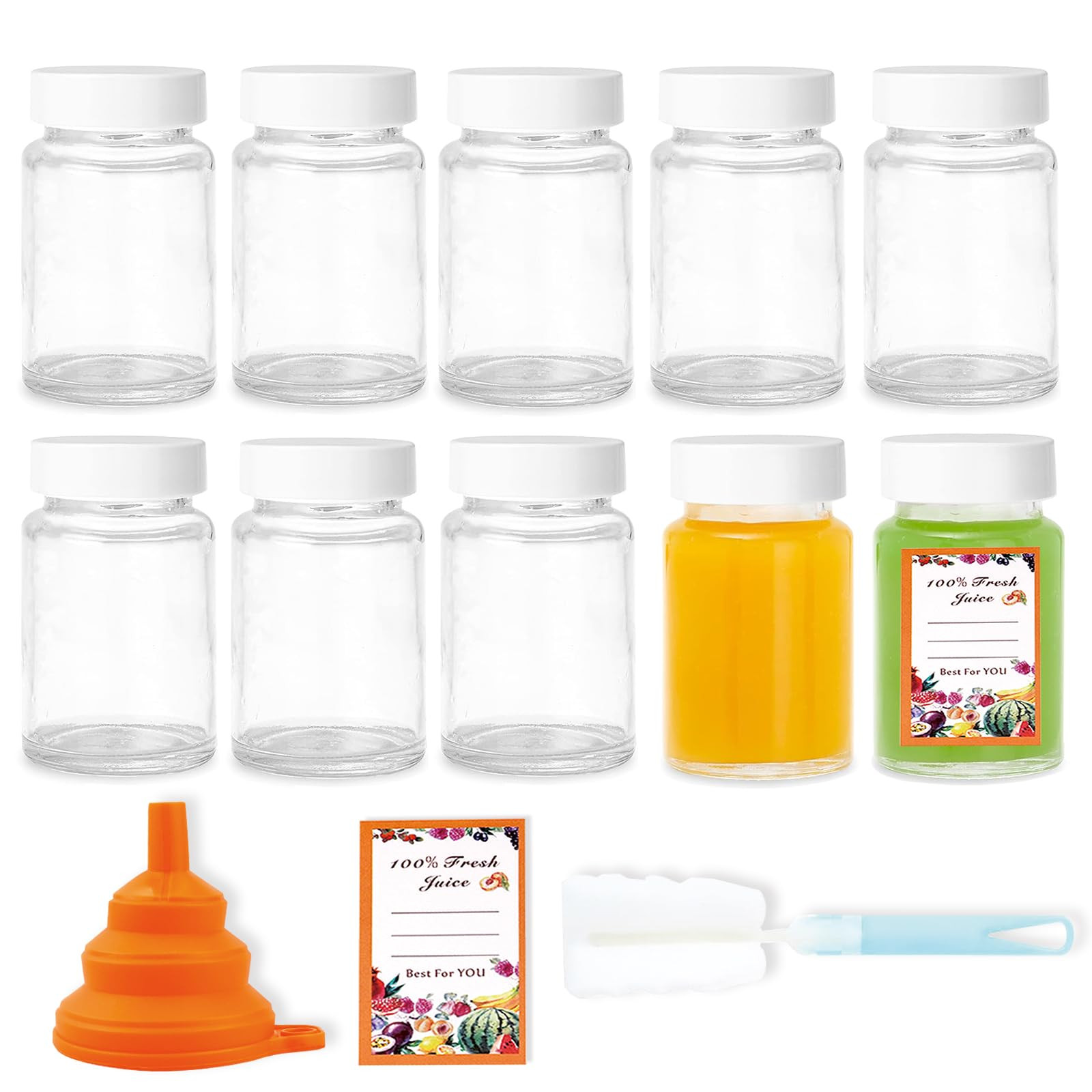 10Pack 2oz Juice Shot Bottles with Caps,Juicing Bottles Reusable Glass,Small Drink Containers for... | Amazon (US)