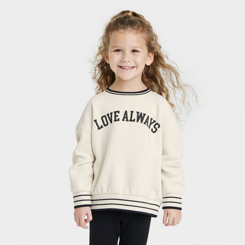 Toddler 'Love Always' Pullover - Cat & Jack™ Cream | Target