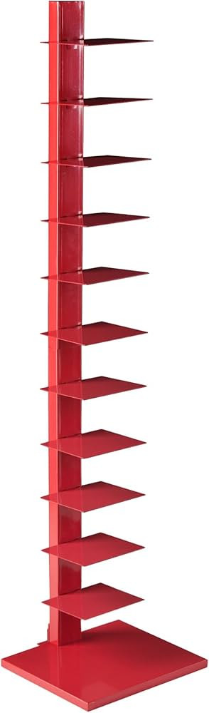 SEI Furniture Stewartby Spine Tower Shelf - Valiant Poppy, Red | Amazon (US)
