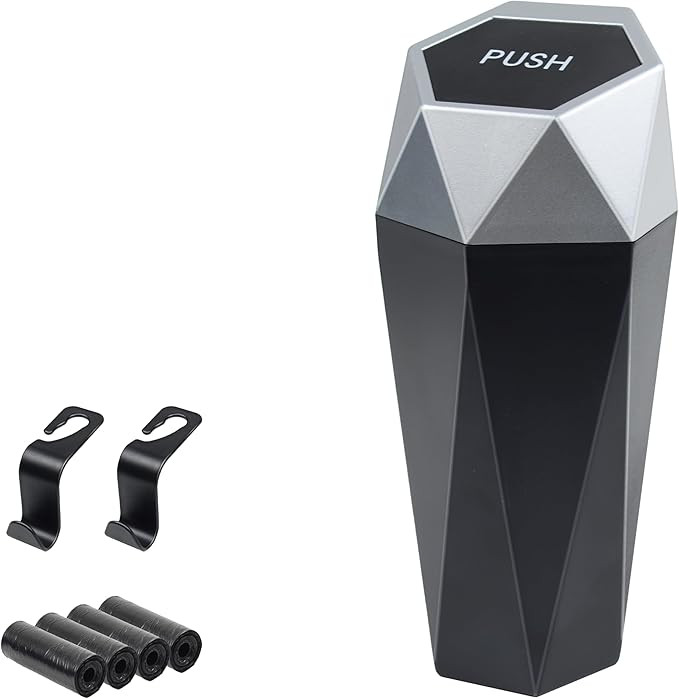 Car Trash Can with Lid, Garbage Bin for Women, Cute Interior Accessories for Seat Cup Holder, Org... | Amazon (US)