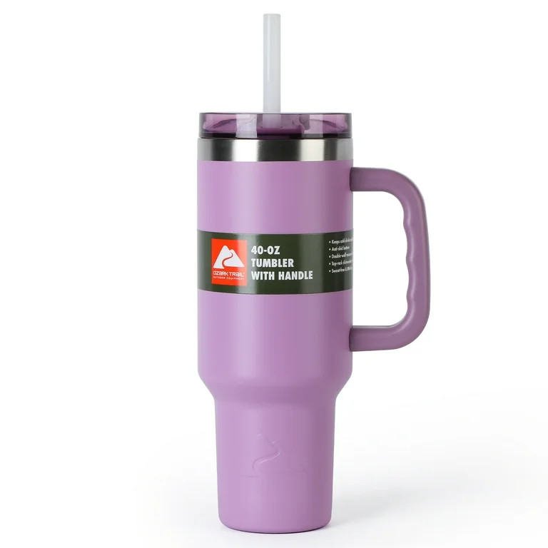 Ozark Trail 40 oz Insulated Stainless Steel Tumbler with Handle, New Lilac | Walmart (US)