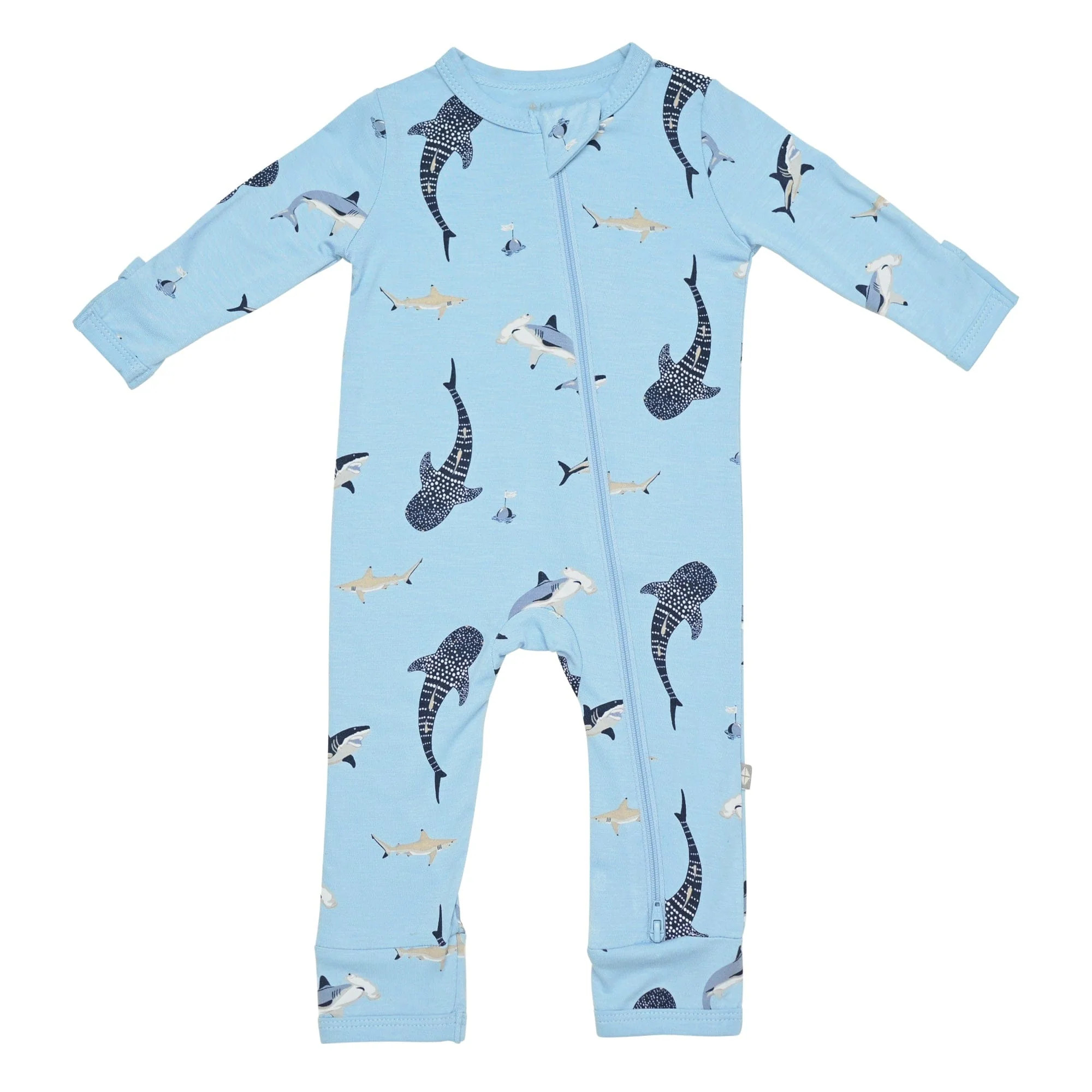 Zippered Romper in Stream Shark | Kyte BABY