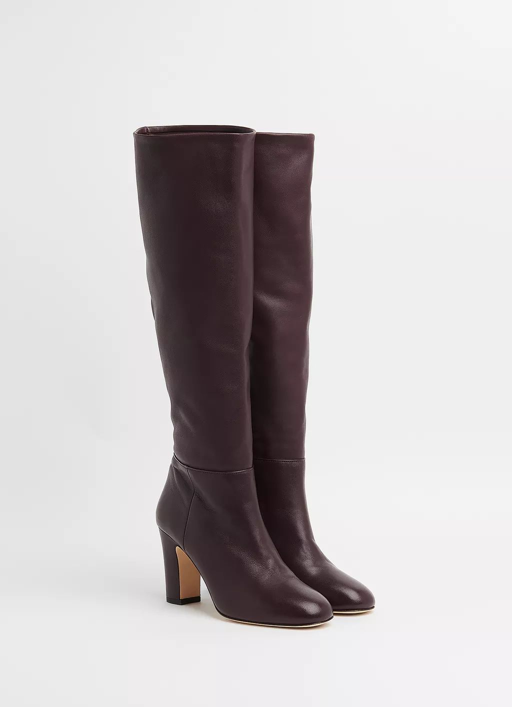Kristen Bordeaux Nappa Leather Knee Boots | L.K. Bennett (UK)