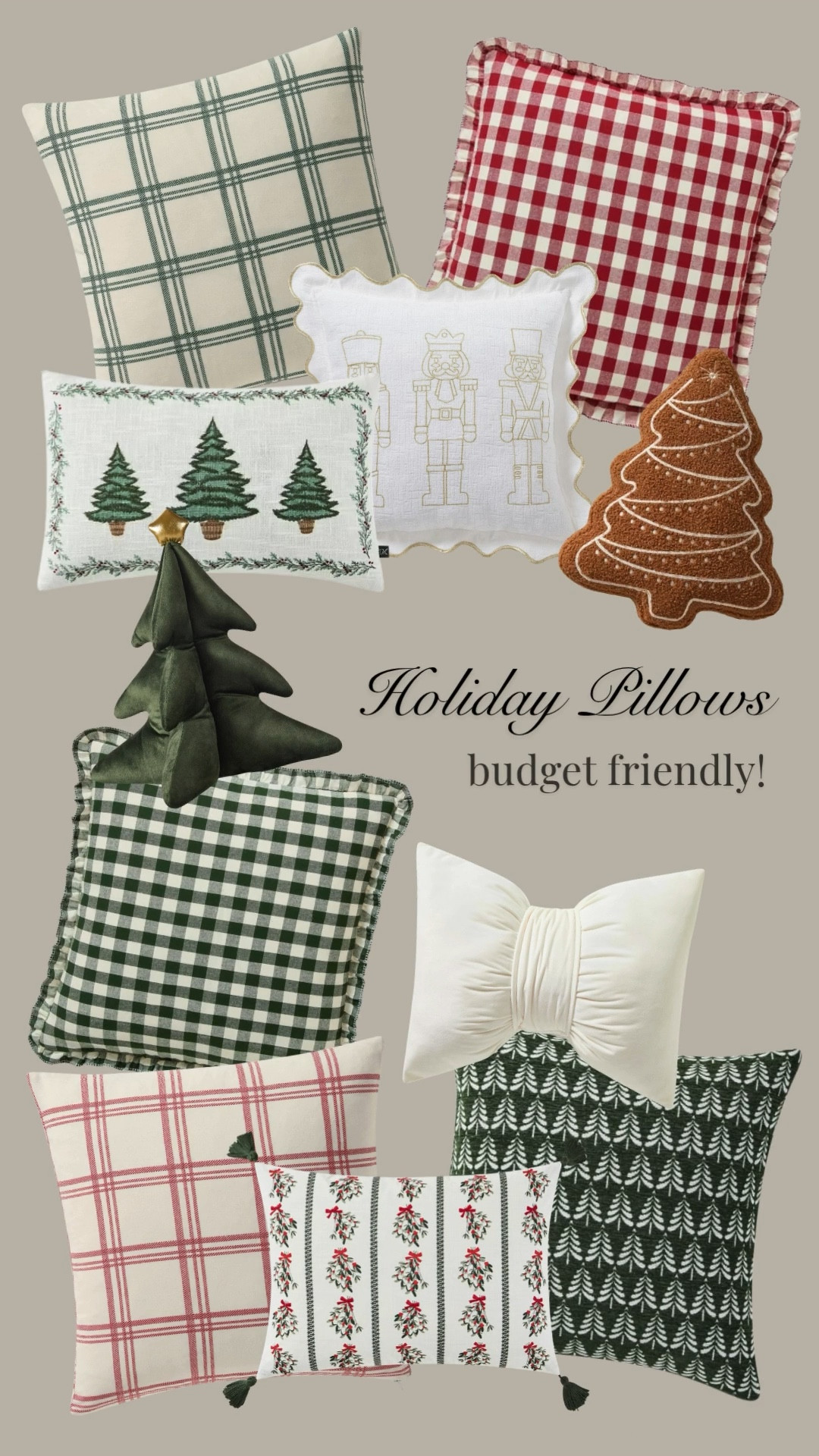 The cutest budget friendly throw pillows now at Walmart! Under $20 each! 🎄 #walmart #walmarthome #walmartfinds #walmartchristmas #christmasdecor #christmaspillows #gingham #nutcrackerpillow #gingerbreadpillow #bowpillow #throwpillows #christmas #gift lift #holidaydecorations

#LTKSeasonal #LTKHome #LTKHoliday