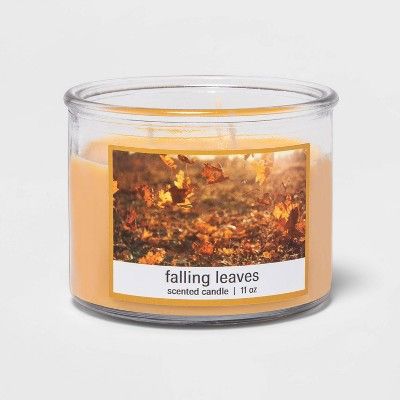 11oz Glass Jar 3-Wick Falling Leaves Candle | Target