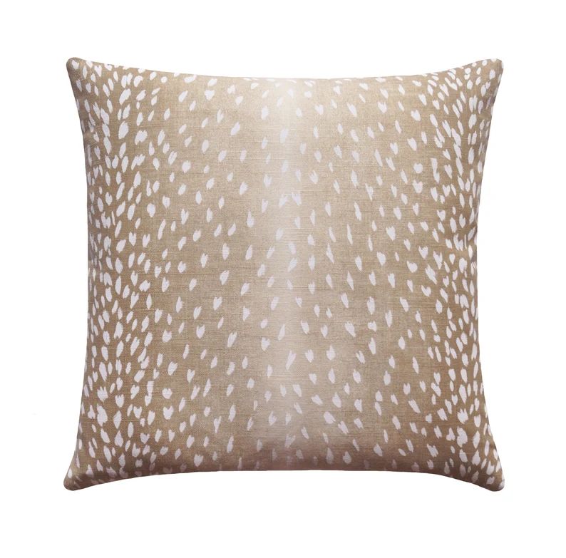 Antelope Print Throw Pillow Cover, Fawn Throw Pillow, Brown Linen Pillow, Bark Brown White Pillow... | Etsy (US)