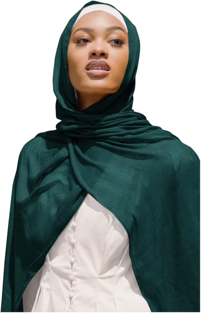 Hijab for Women Hijab Scarf Muslim Rayon Crinkle Hijab with Fringe Edge | Amazon (US)