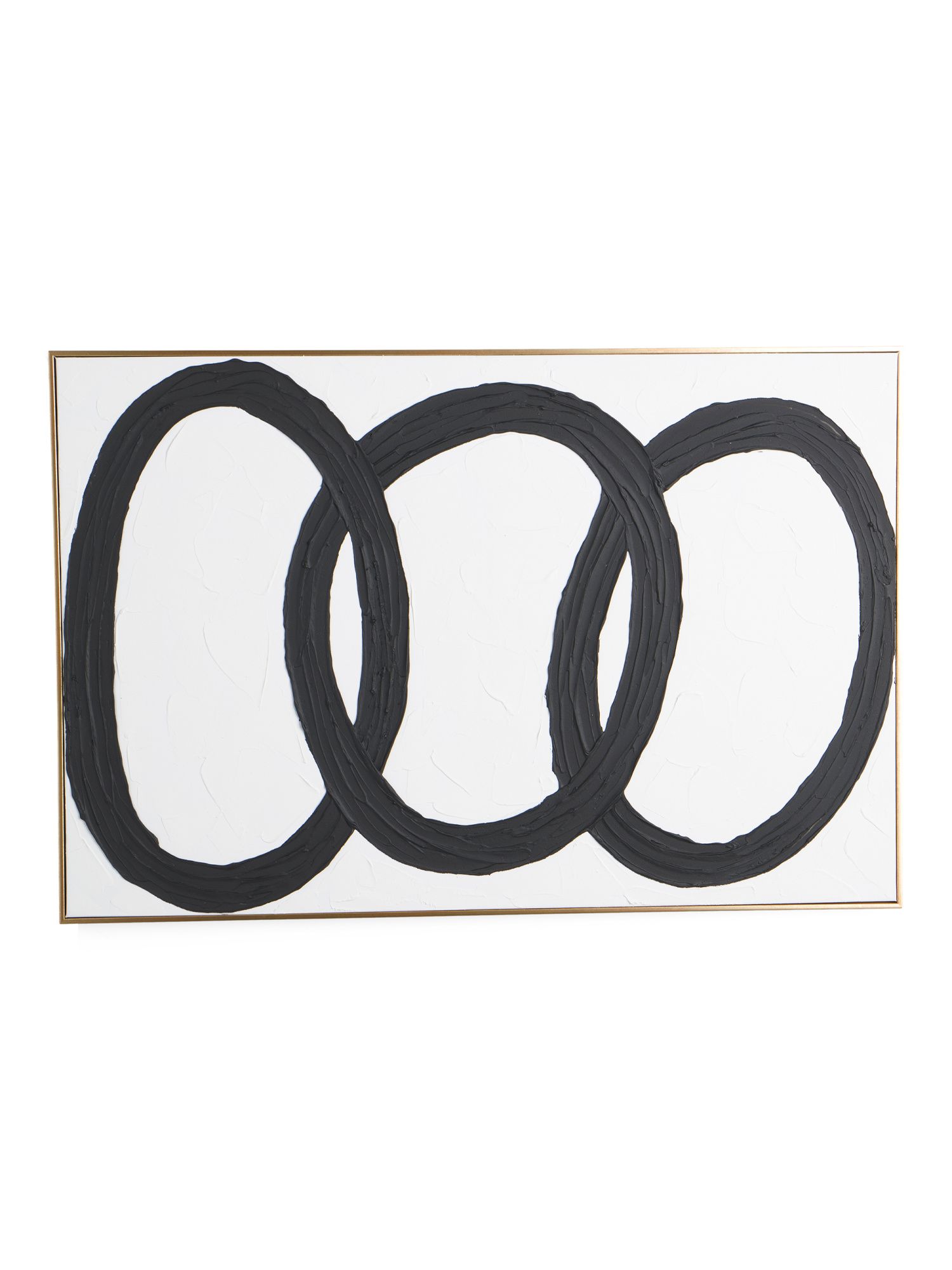 24x36 Contemporary Matte Rings Wall Art In Gold Tone Frame | TJ Maxx