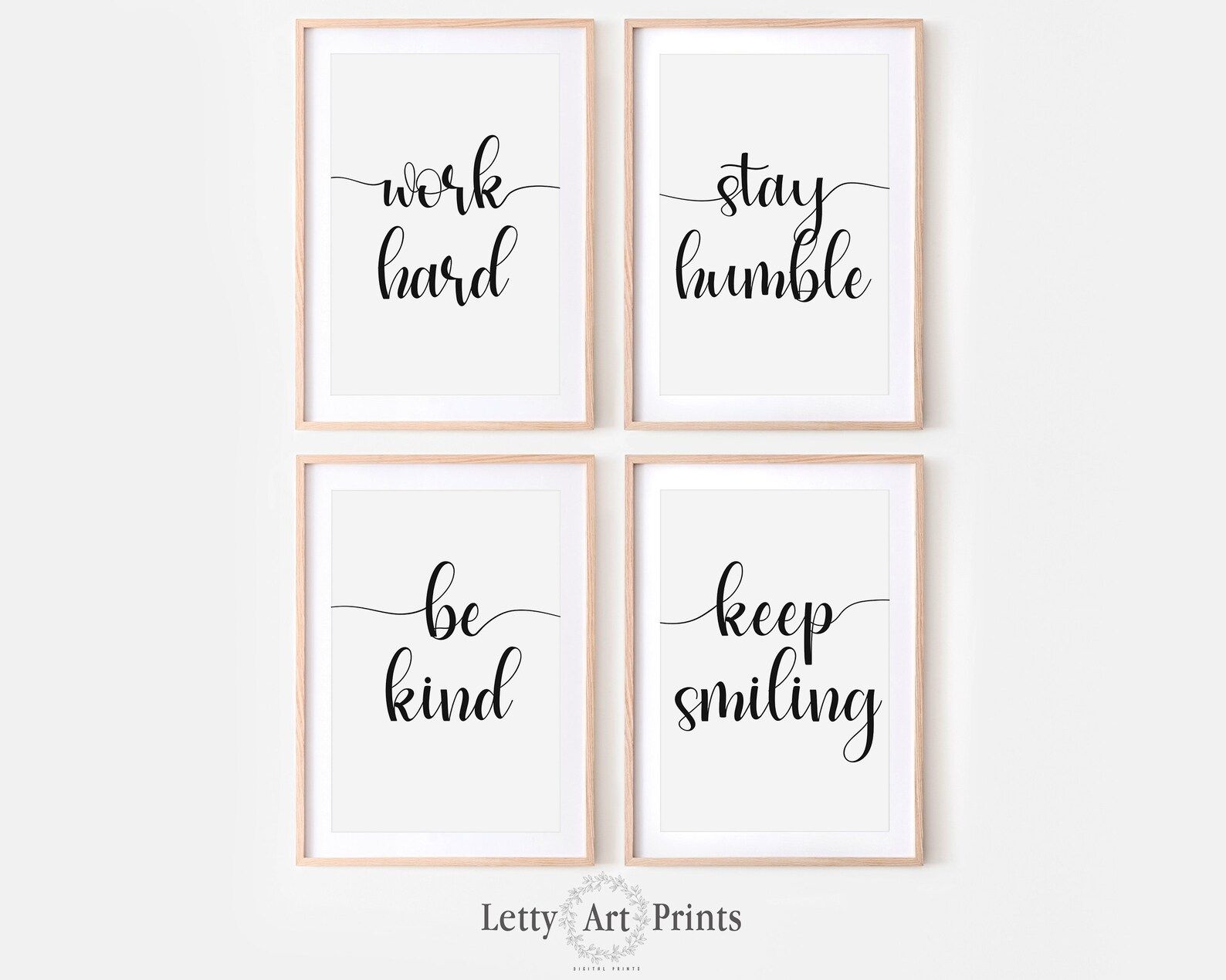 Printable Quotes Set Of Prints, Be Kind, Work Hard, Stay Humble Posters, Inspirational Print, Mot... | Etsy (US)